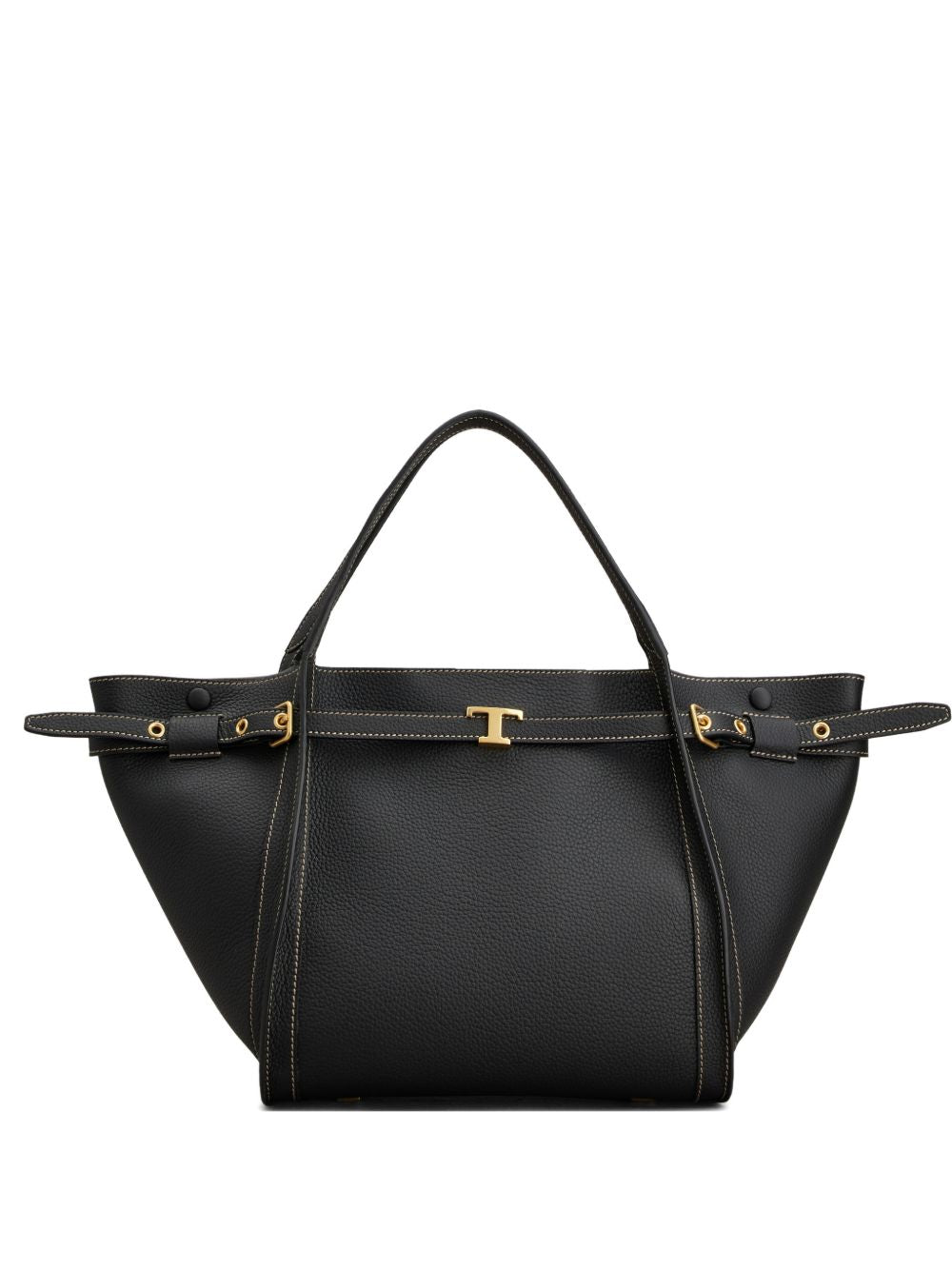 Tods T Timeless Shoulder Bag — Black Leather