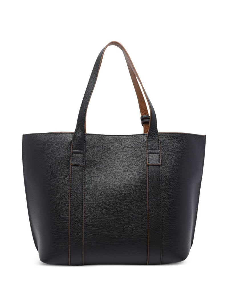 Hogan Grained Leather Tote Bag — Black
