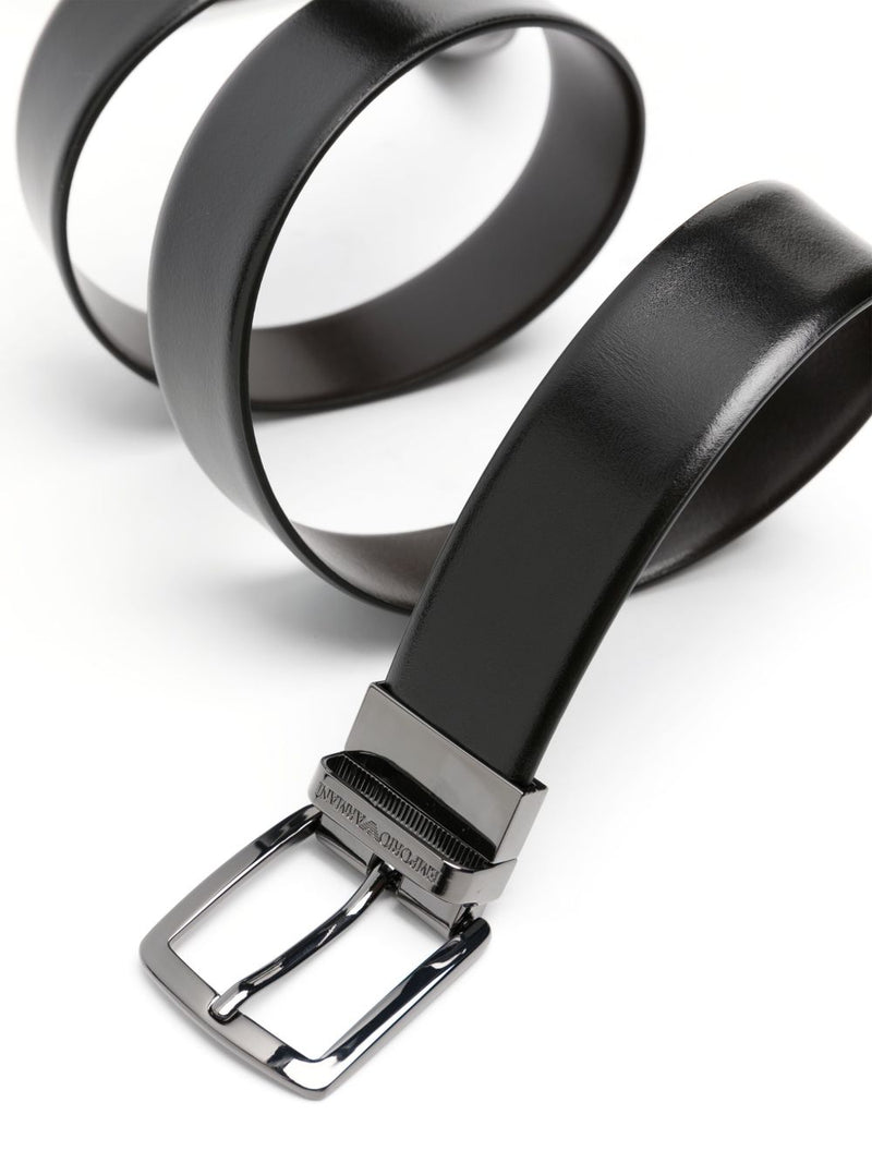 Emporio Armani Leather Belt — Black
