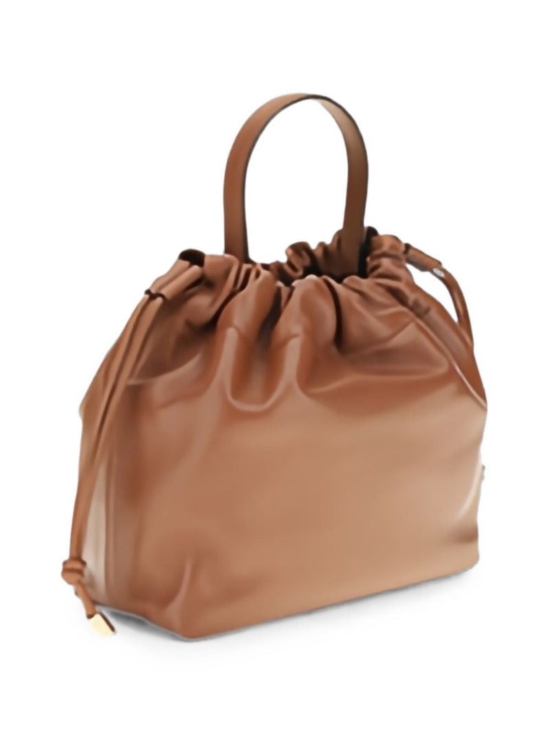 Chloé Leather Drawstring Top Handle Bag — Brown