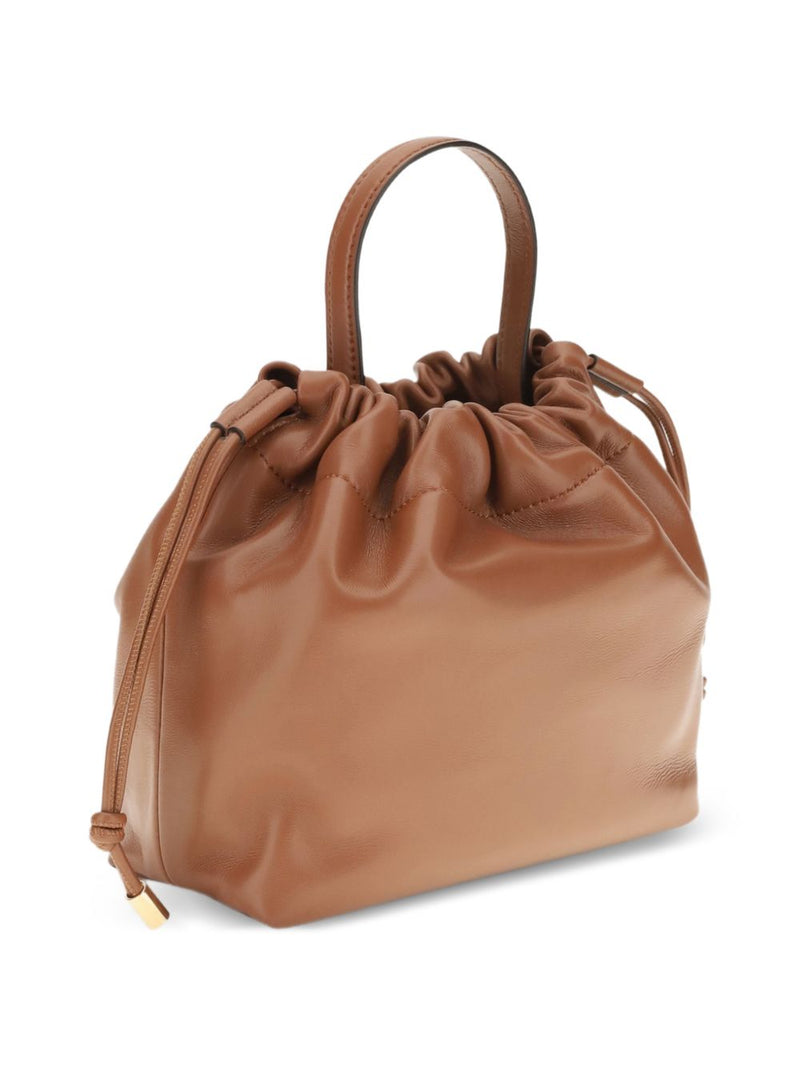 Chloé Leather Drawstring Top Handle Bag — Brown