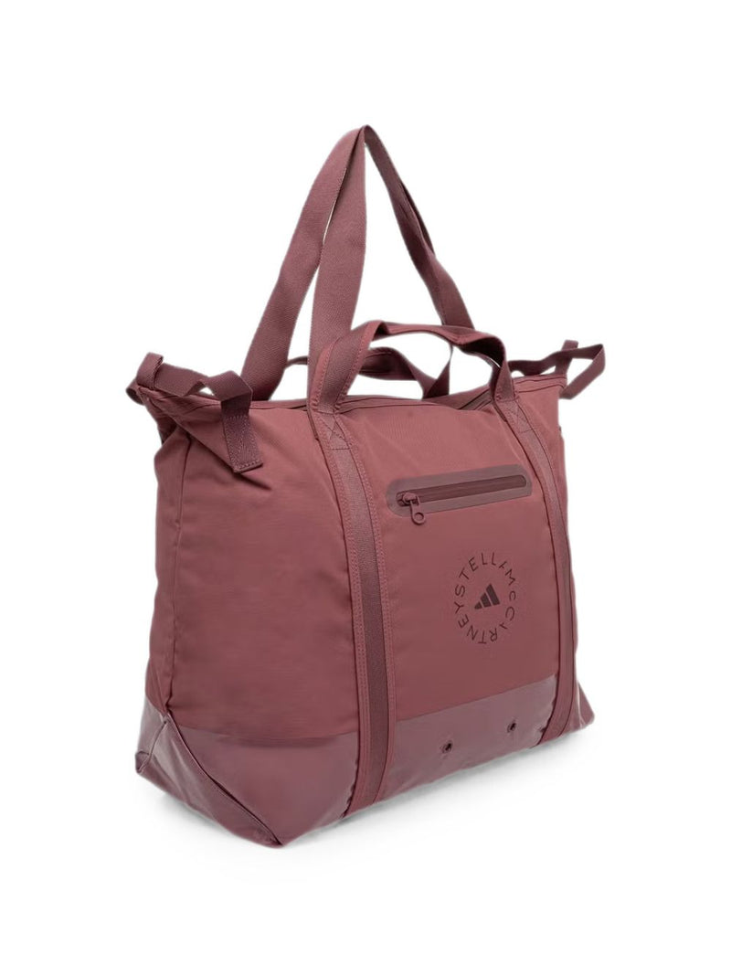 Adidas By Stella Mccartney Logo-Embroidered Tote Bag — Burgundy