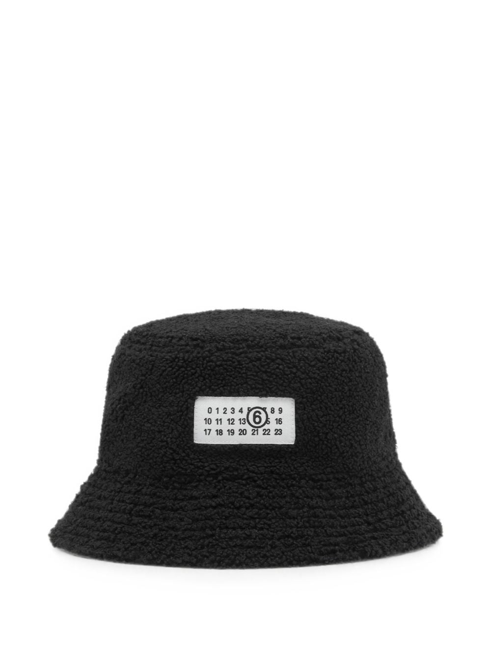 Mm6 Maison Margiela Reversible Teddy Fleece Bucket Hat — Black And Nylon