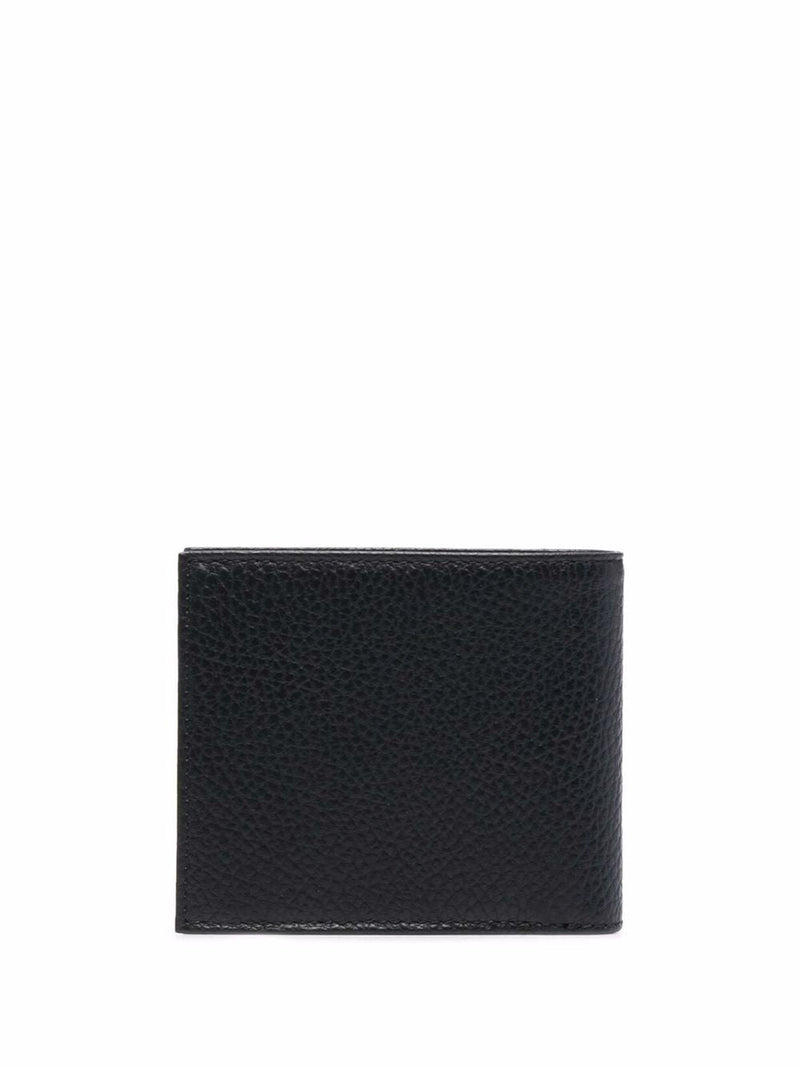 Emporio Armani Embossed Logo Leather Wallet — Black Calf