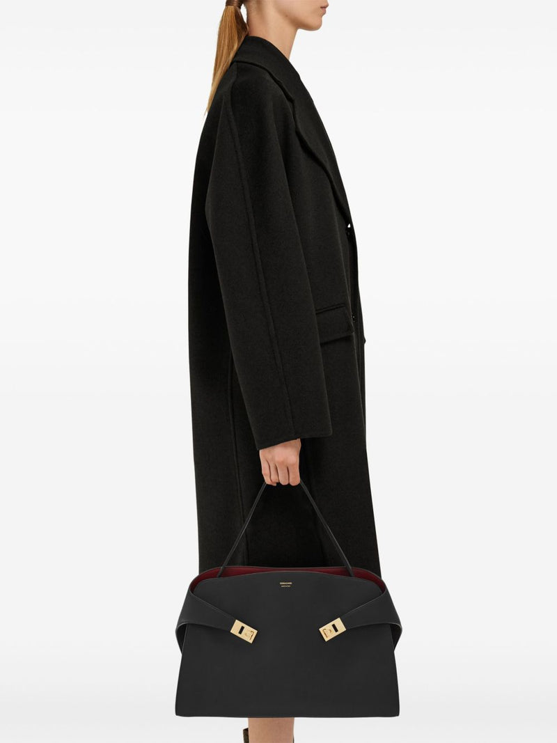 Ferragamo Hug Shoulder Bag — Black Leather