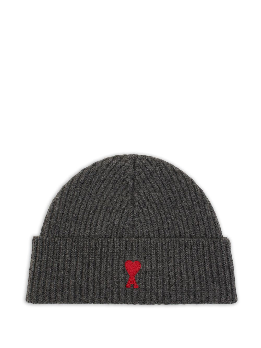Ami Paris Beanie — Charcoal Grey Merino Wool Beanies