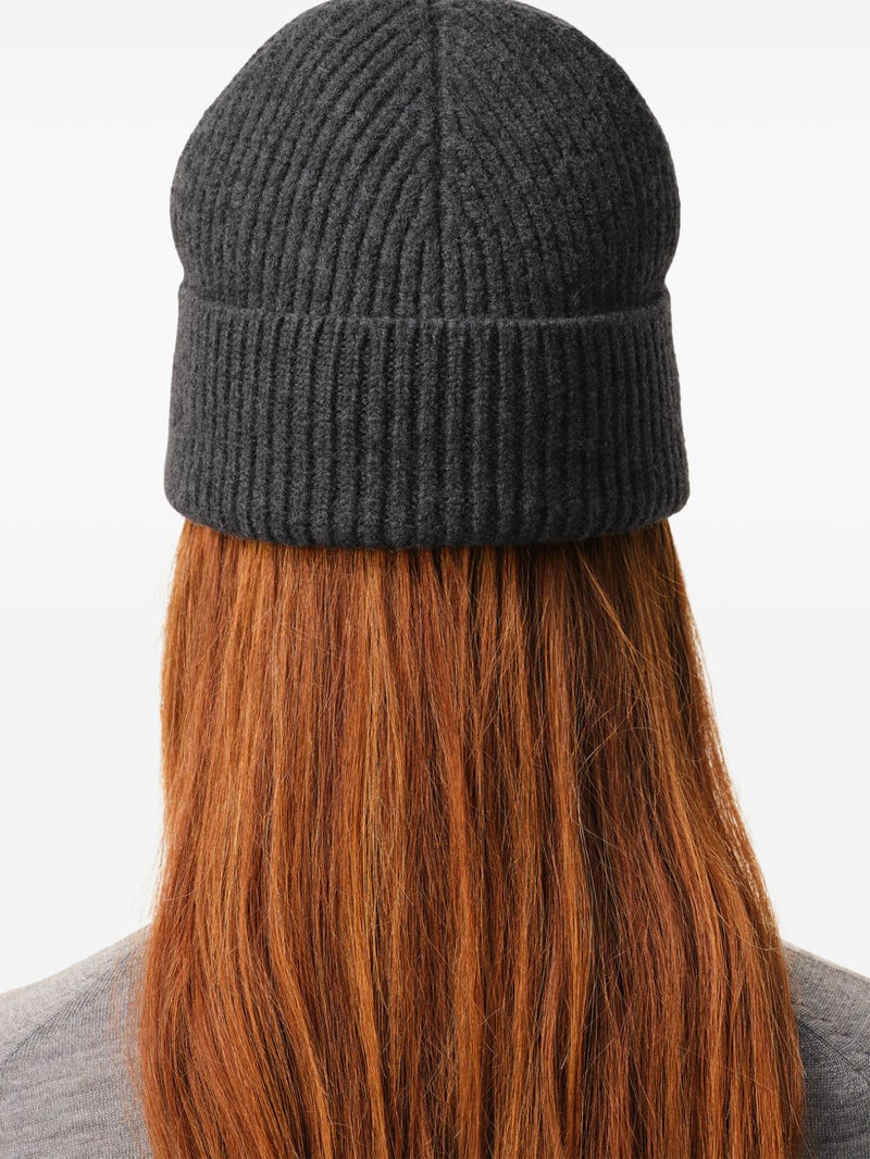 Ami Paris Beanie — Charcoal Grey Merino Wool Beanies