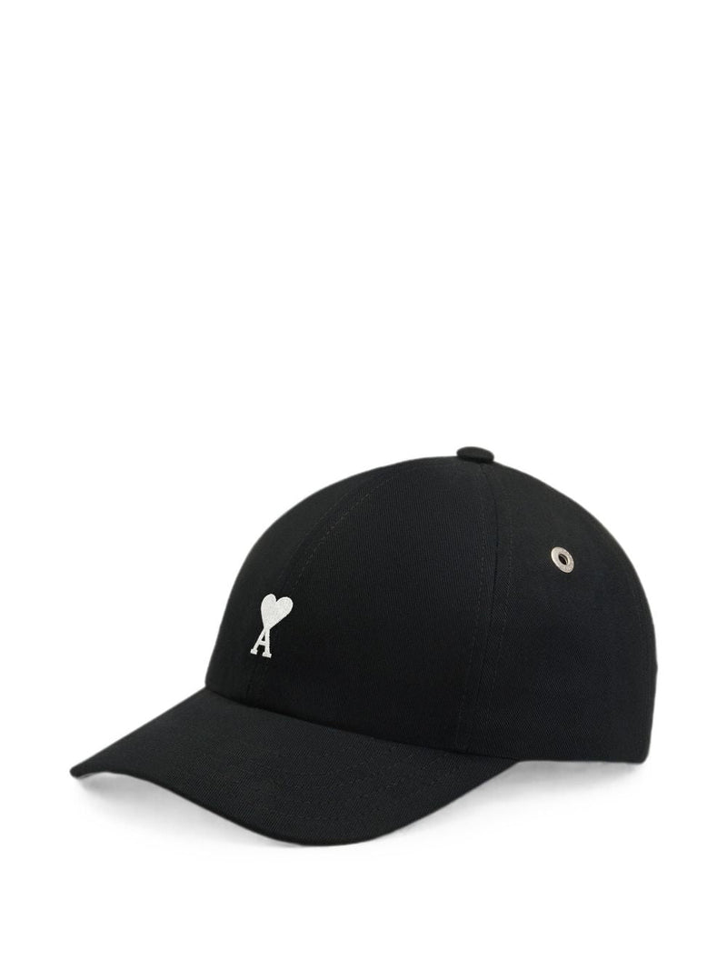 Ami Paris Baseball Cap — Black Cotton Caps