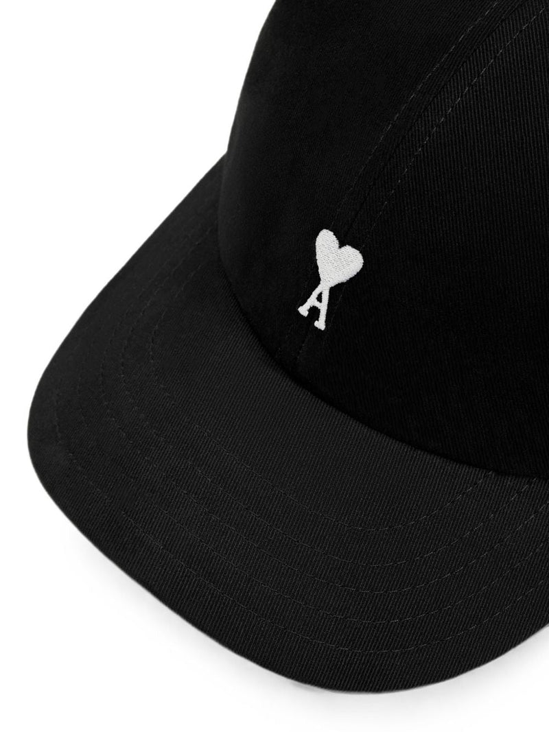 Ami Paris Baseball Cap — Black Cotton Caps