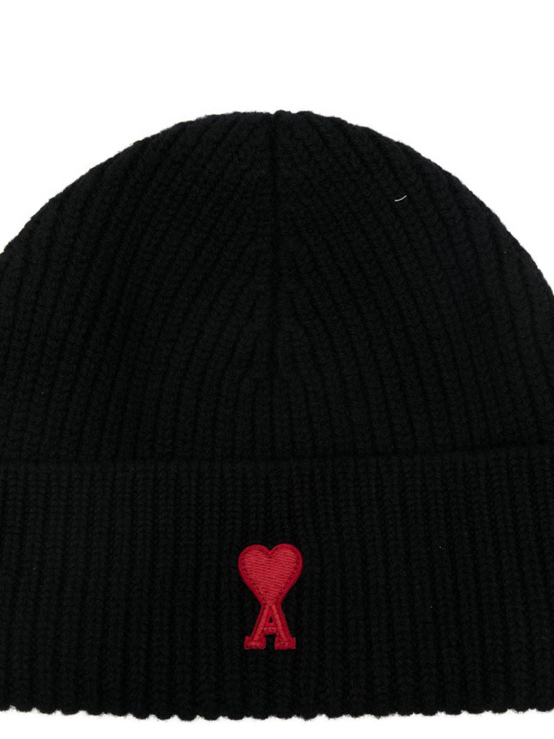 Ami Paris Beanie — Black Wool Beanies