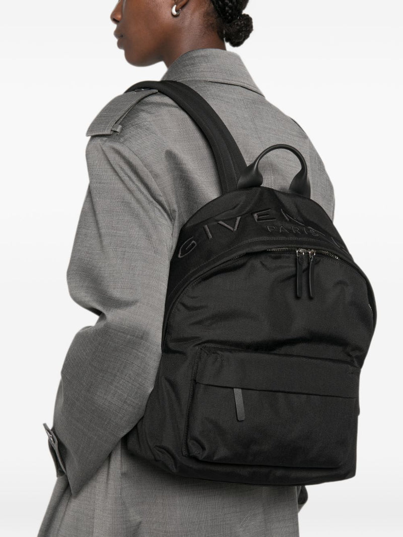 Givenchy Embroidered Logo Backpack — Black