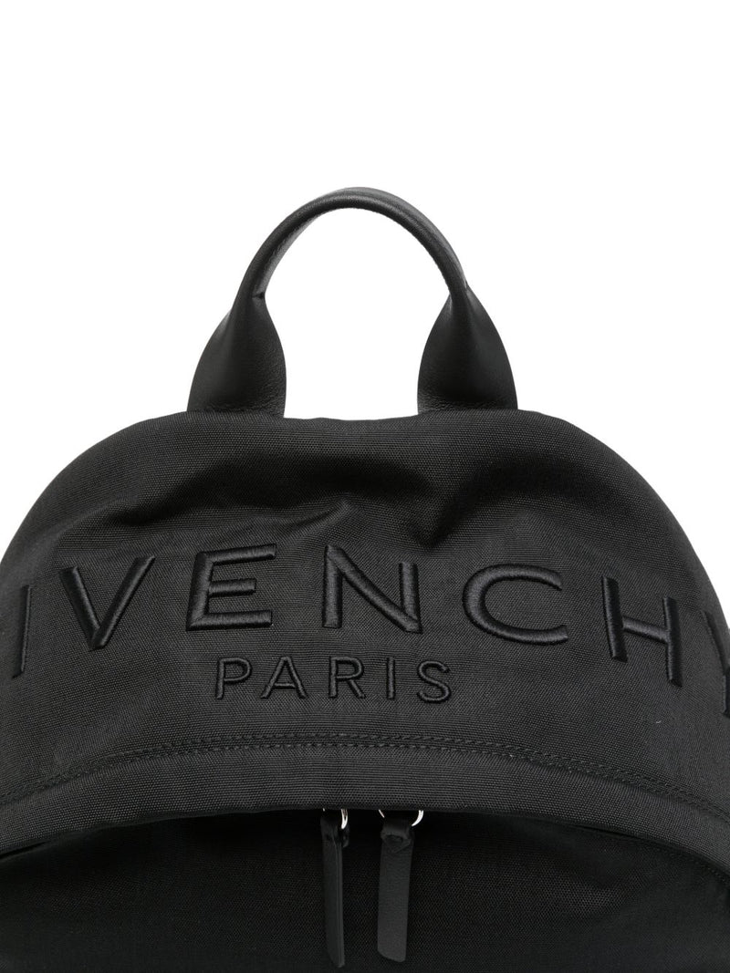 Givenchy Embroidered Logo Backpack — Black