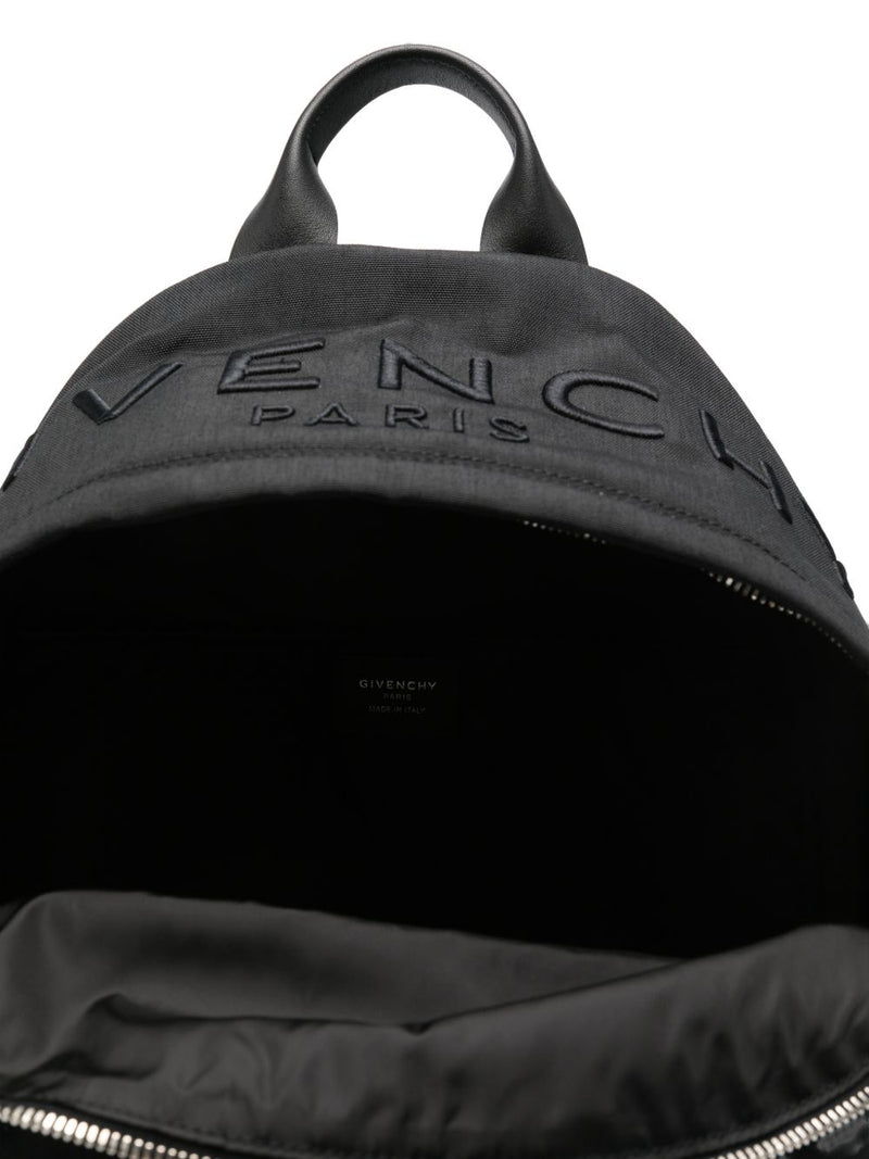 Givenchy Embroidered Logo Backpack — Black