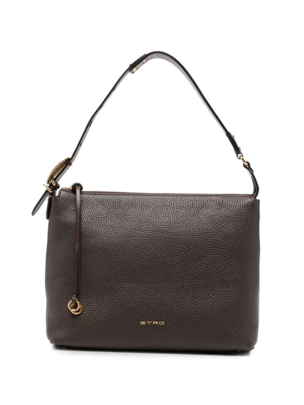 Etro Pebbled Leather Shoulder Bag — Black