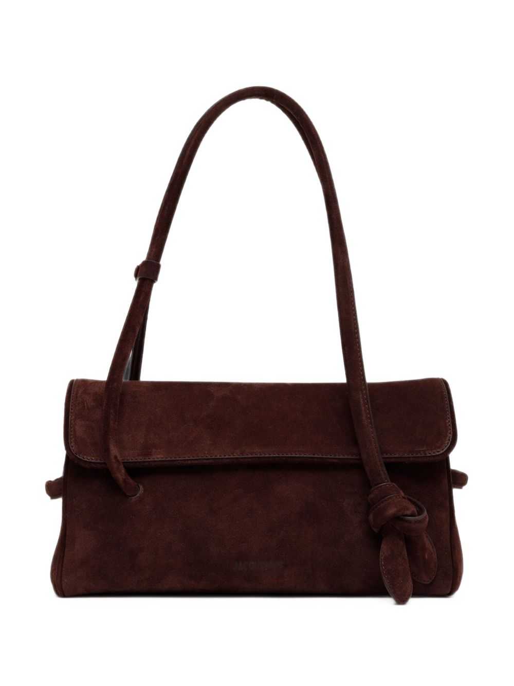 Jacquemus Suede Fold-Over Shoulder Bag — Brown