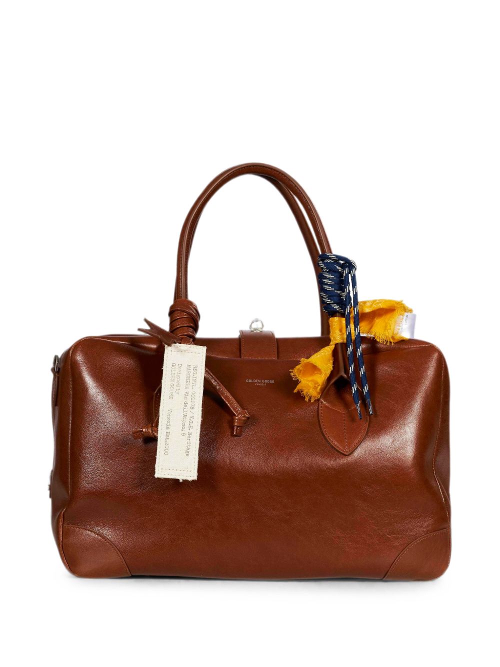 Golden Goose Leather With Star Charms Tote Bag — Brown Light Sheepskin