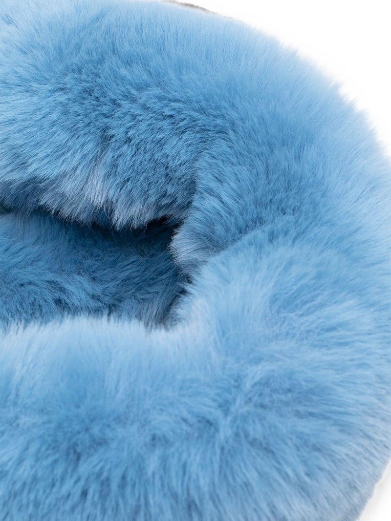 032c Ginevra Scarf — Blue Faux Fur Scarfs