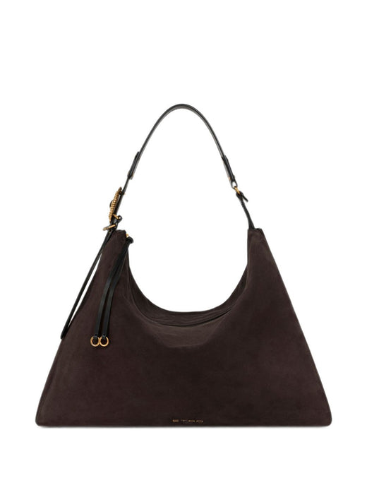 Etro Suede Leather Hobo Bag — Brown