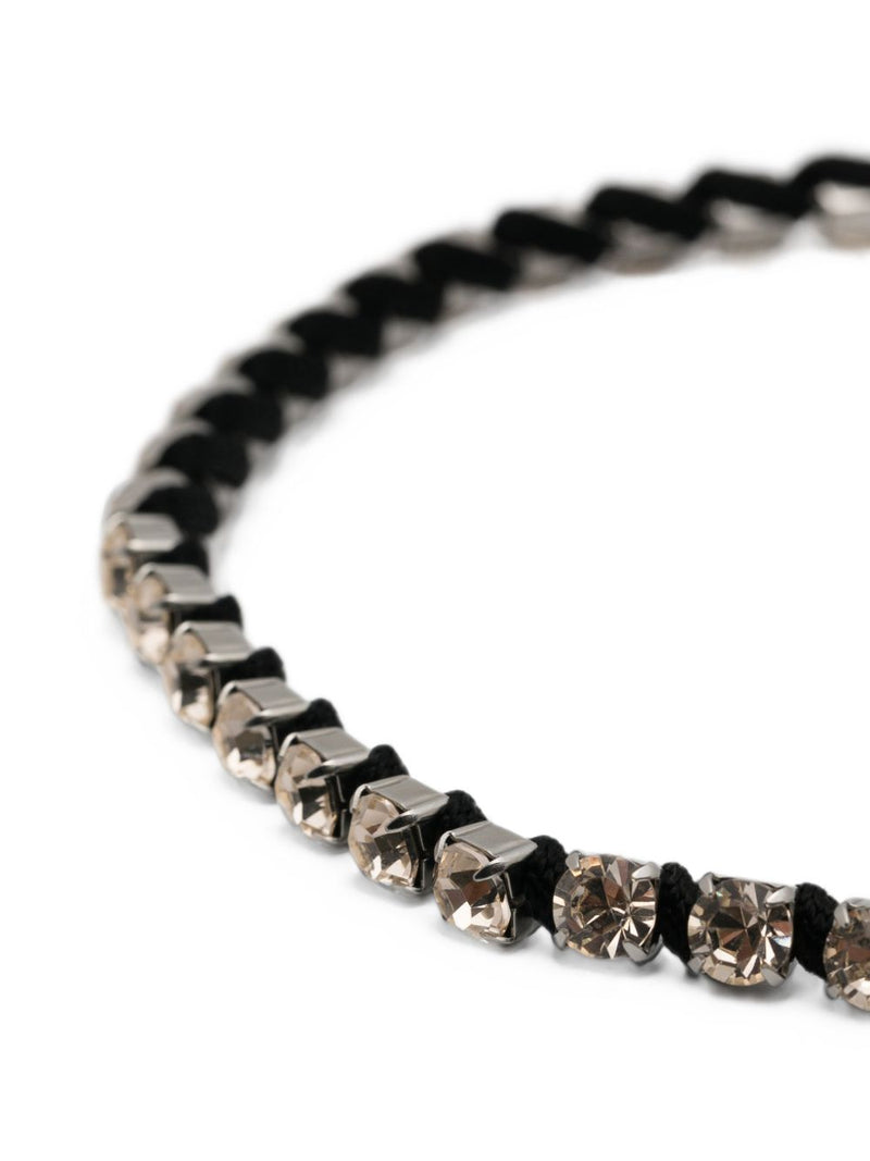 Forte Forte Crystal-Embellished Braided Choker — Black Necklaces