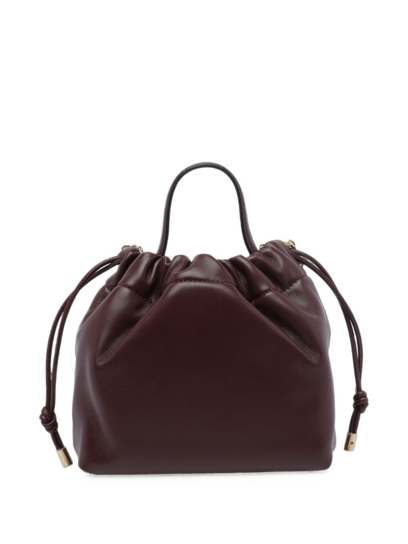 Chloé Quilted Leather Bucket Bag — Burgundy