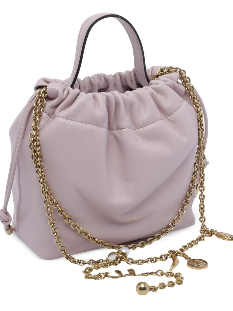 Chloé Quilted Leather Bucket Bag — Purple