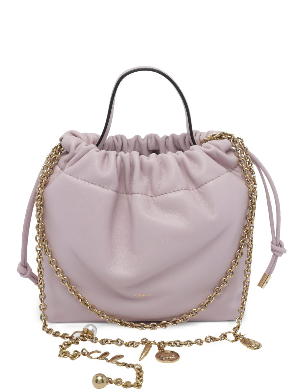 Chloé Quilted Leather Bucket Bag — Purple