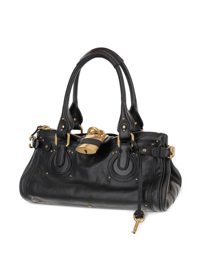 Chloé Paddington Shoulder Bag — Black Leather