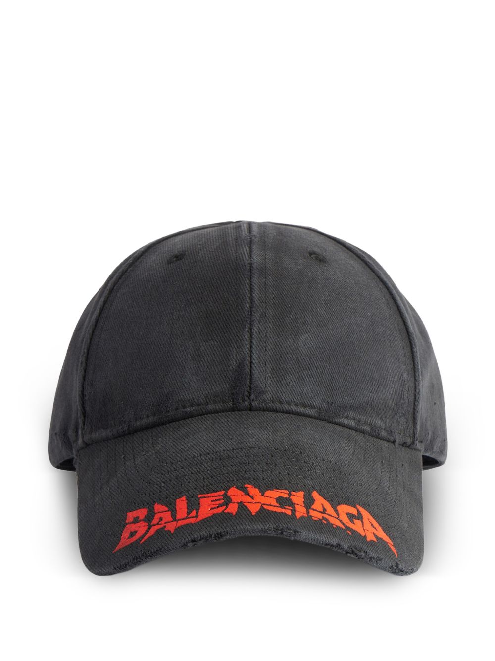 Balenciaga Logo-Embroidered Cotton Baseball Cap — Black Caps