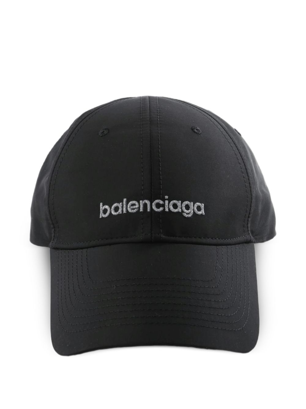 Balenciaga Logo-Embroidered Baseball Cap — Black Caps