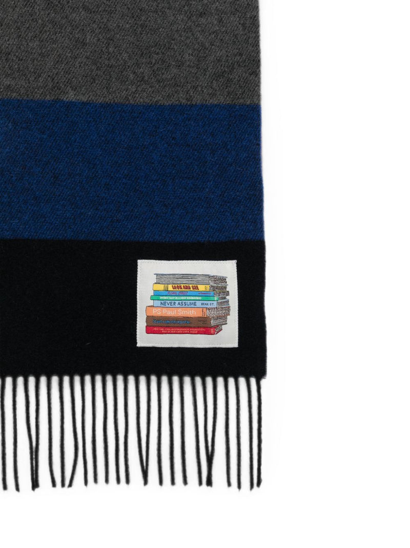 Paul Smith Striped Scarf — Black Scarfs