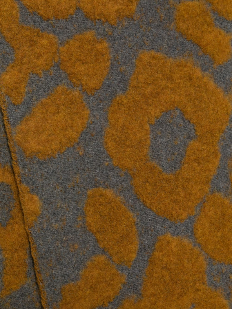 Paul Smith Leopard-Print Brushed Wool Scarf — Grey Scarfs