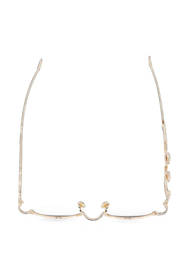 Chloé Gold-Tone Metal Oval Sunglasses — Gold