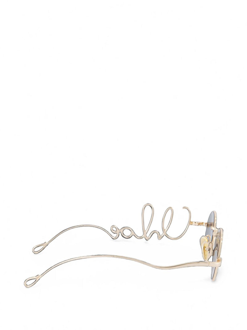 Chloé Gold-Tone Metal Oval Sunglasses — Gold
