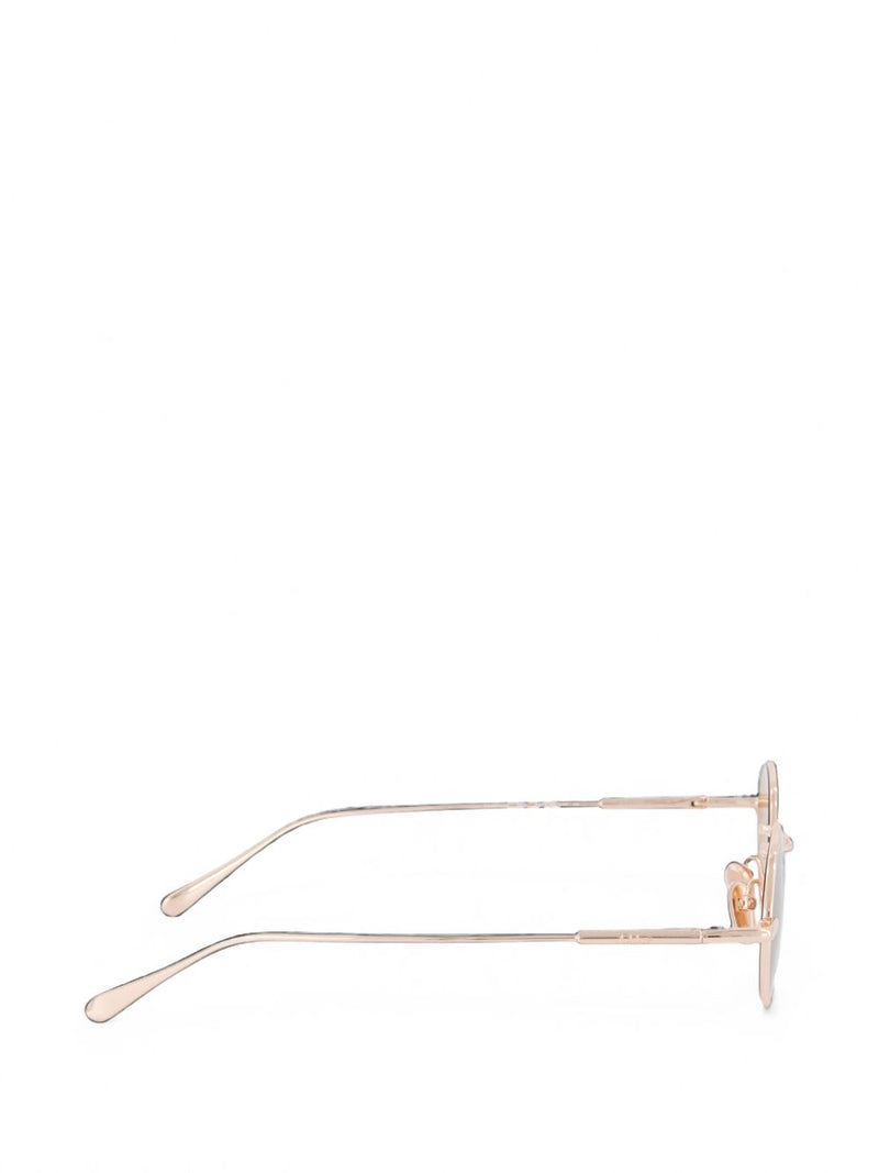 Chloé Gold-Tone Metal Round Sunglasses — Gold