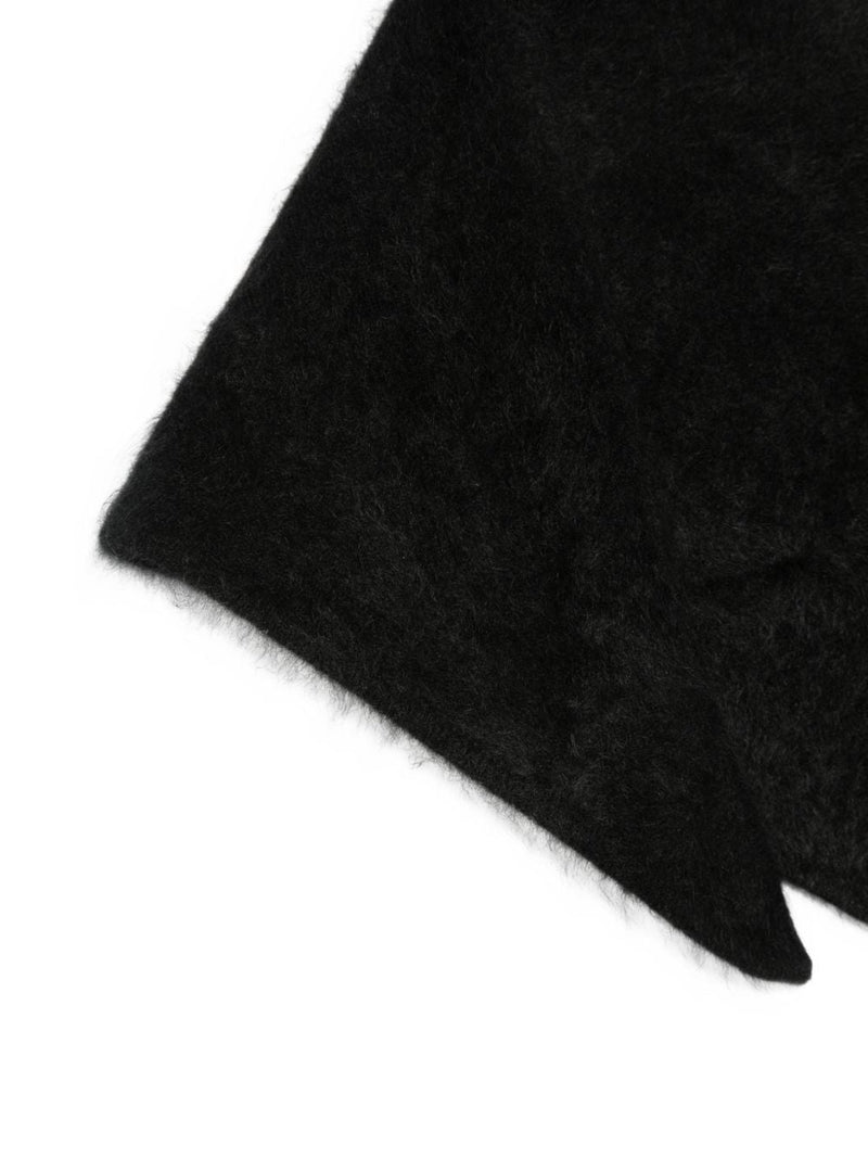 Soft Goat Brushed Knit Scarf — Black Scarfs