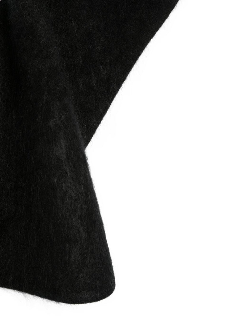 Soft Goat Brushed Knit Scarf — Black Scarfs