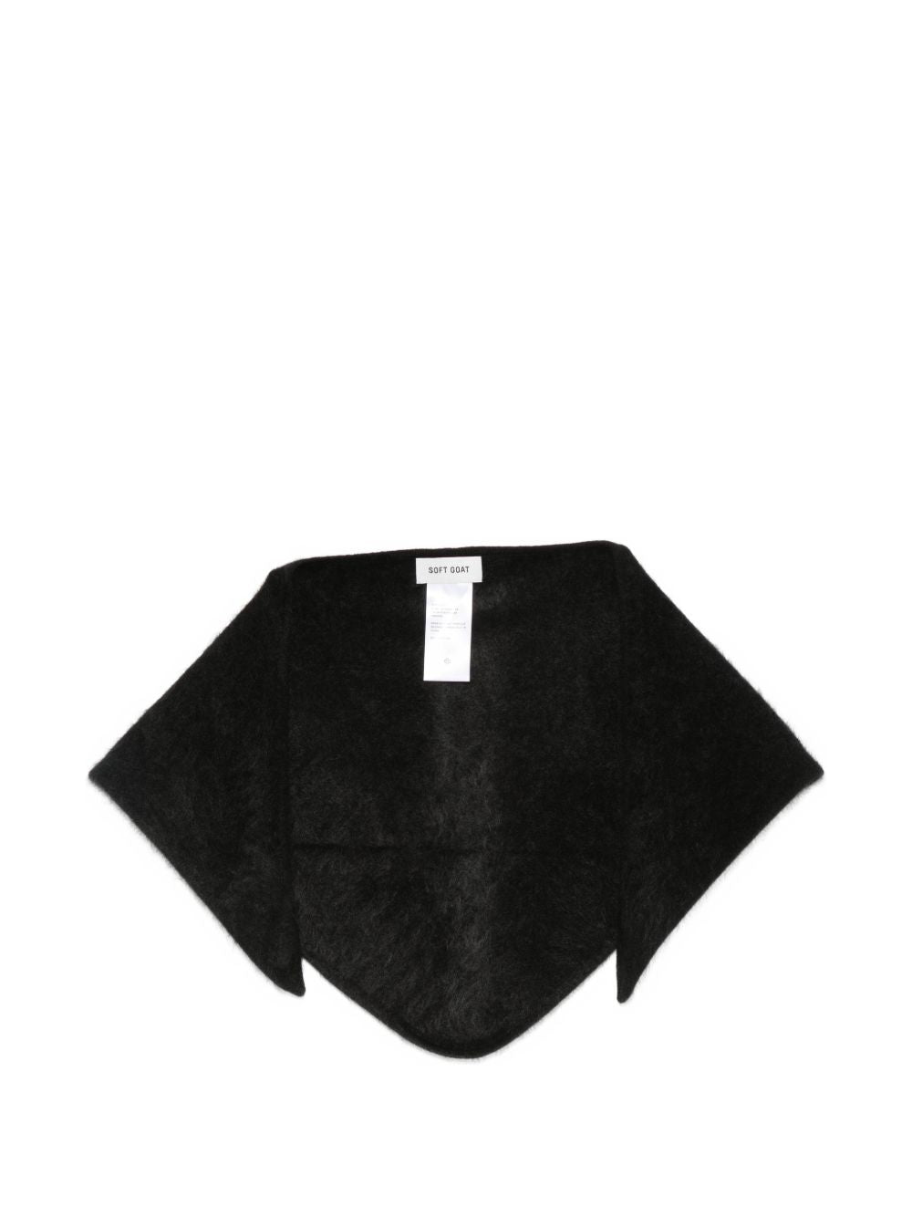 Soft Goat Brushed Knit Scarf — Black Scarfs