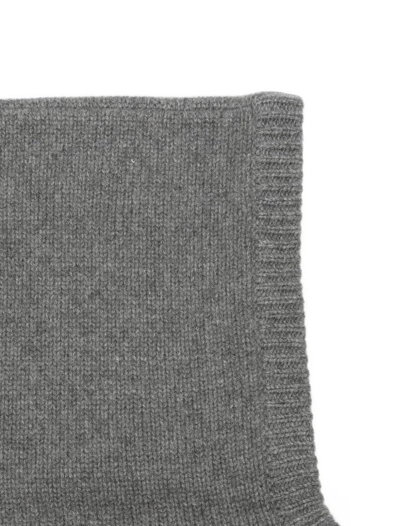 Soft Goat Cashmere Ribbed Balaclava — Grey Winter Hats