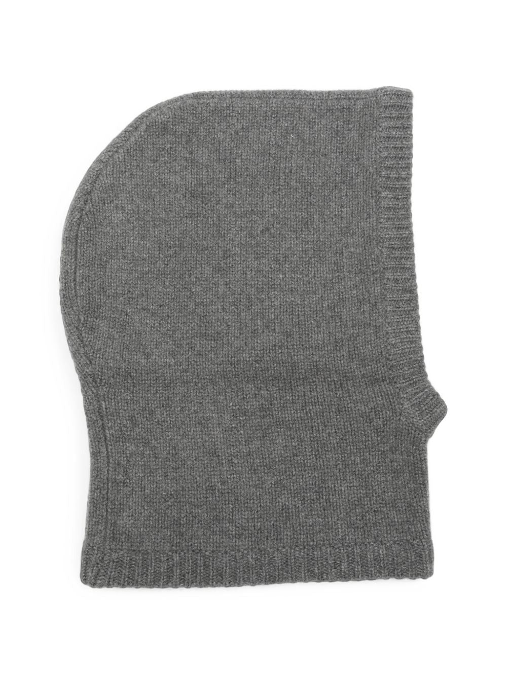 Soft Goat Cashmere Ribbed Balaclava — Grey Winter Hats