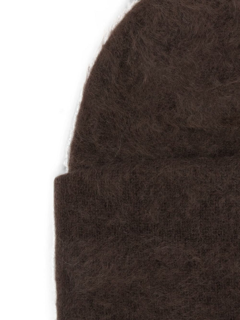 Soft Goat Brushed Knit Beanie — Brown Beanies