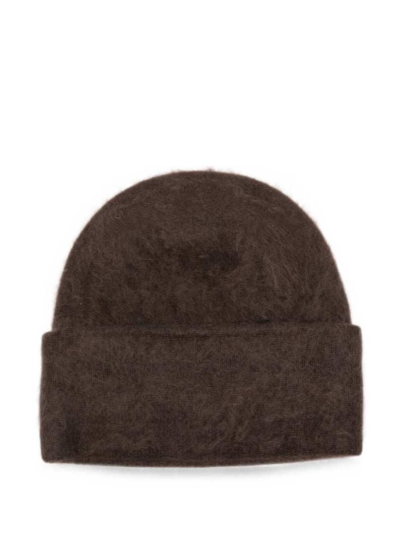 Soft Goat Brushed Knit Beanie — Brown Beanies