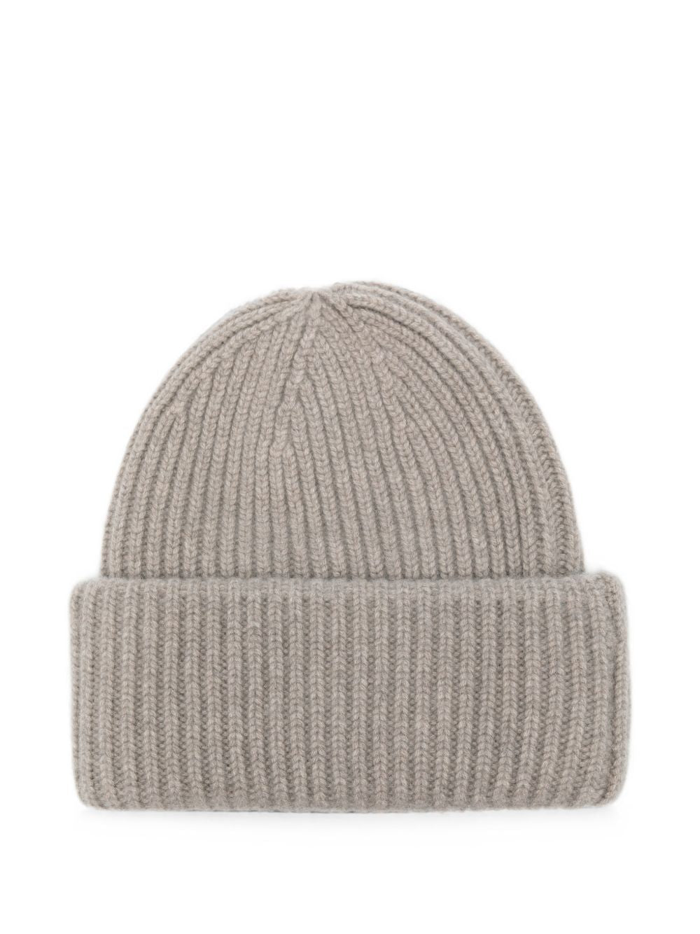 Soft Goat Ribbed Knit Winter Hat — Beige