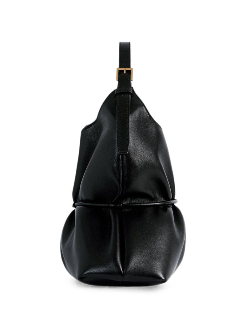 Balmain Sphynx Shoulder Bag — Black Leather With Satin Lining