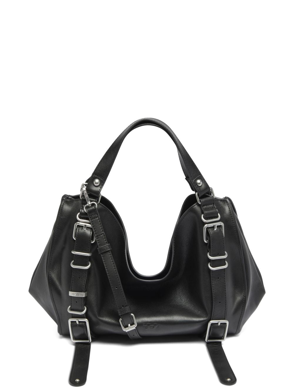 Diesel D-One Shoulder Bag — Black Cowhide Leather