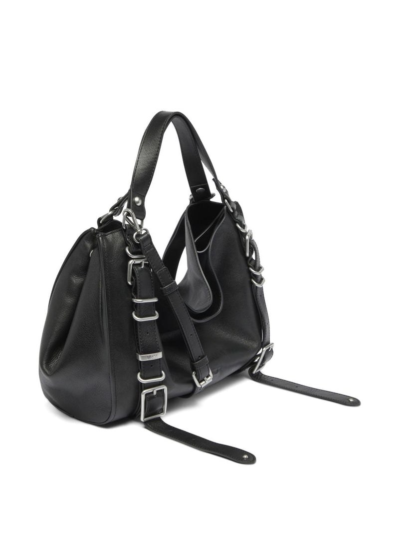 Diesel D-One Shoulder Bag — Black Cowhide Leather