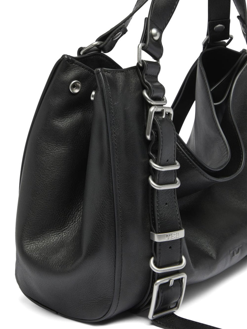 Diesel D-One Shoulder Bag — Black Cowhide Leather