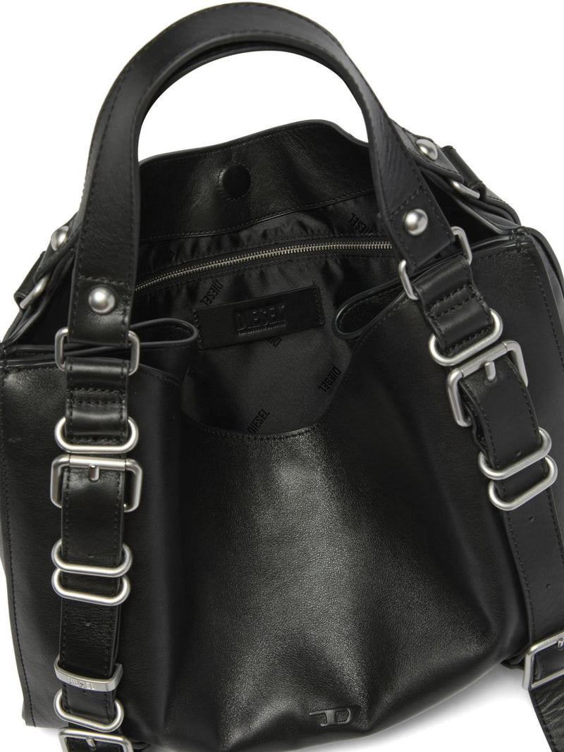 Diesel D-One Shoulder Bag — Black Cowhide Leather