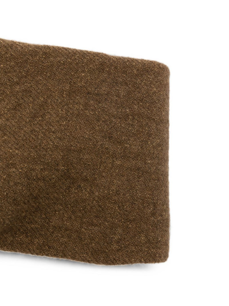 Cortana Herringbone Wool Blend Headband — Brown Headbands
