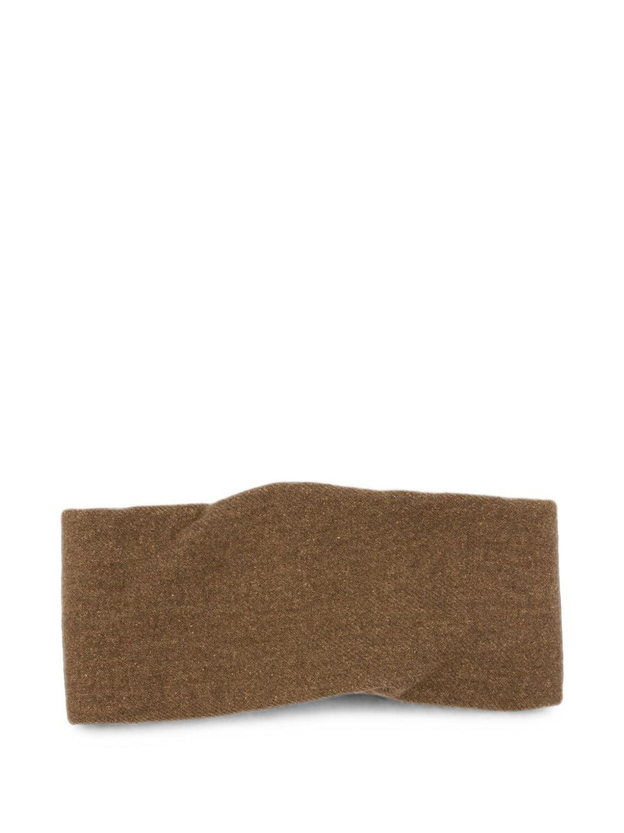 Cortana Herringbone Wool Blend Headband — Brown Headbands