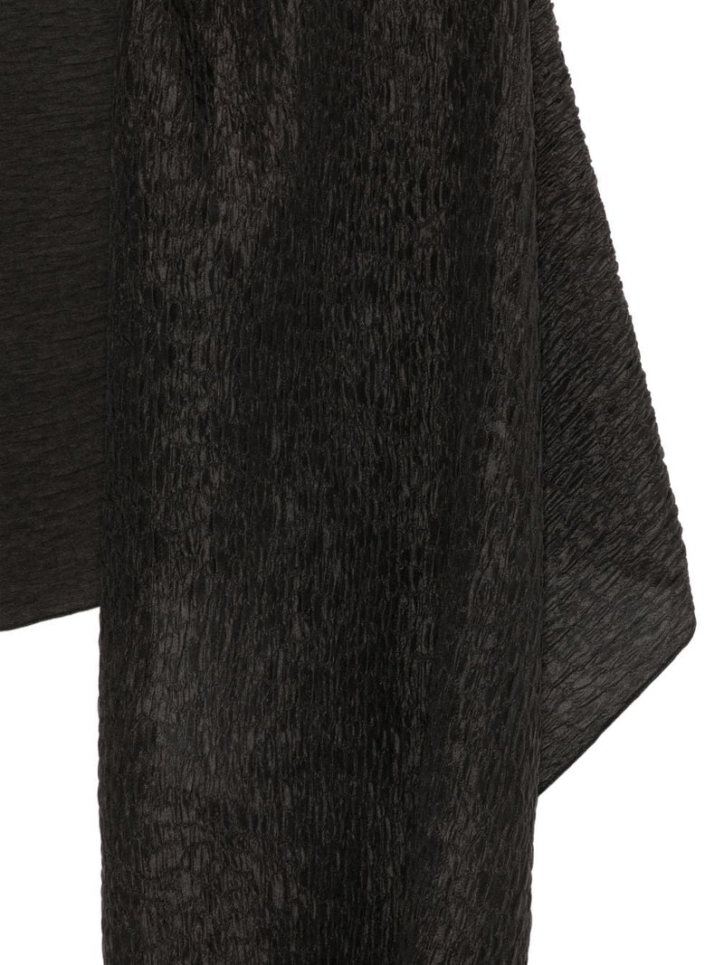 Cortana Crinkled Silk Shawl — Brown Shawls